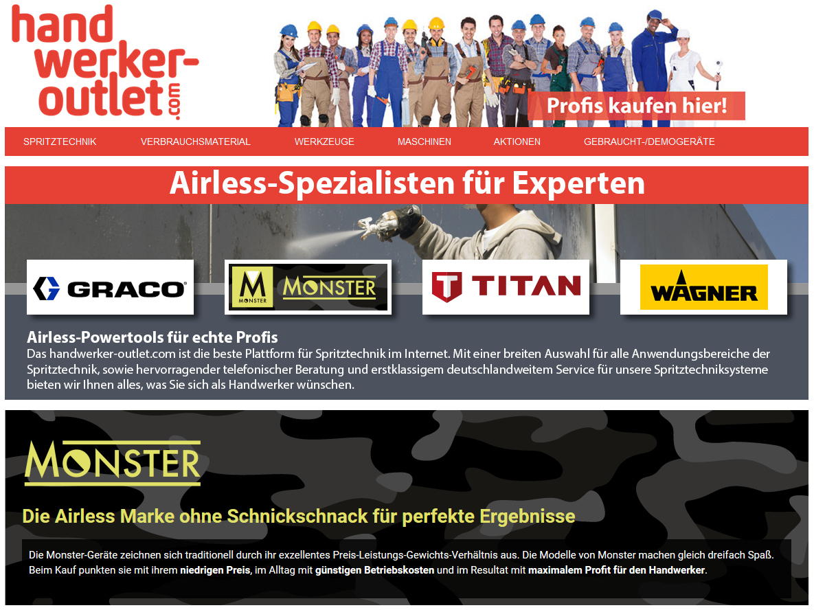 airless-outlet.de - Webseite